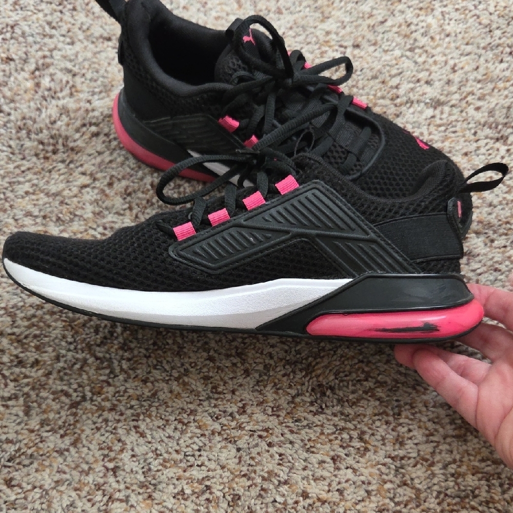 Puma Black and Pink Women's Sneakers Size 8 - Picture 6 of 12